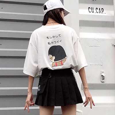 Новое поступление, летняя мужская футболка, camisetas hombre manga corta, свободная мультяшная Футболка с принтом, парная рубашка, мужская одежда - Цвет: White