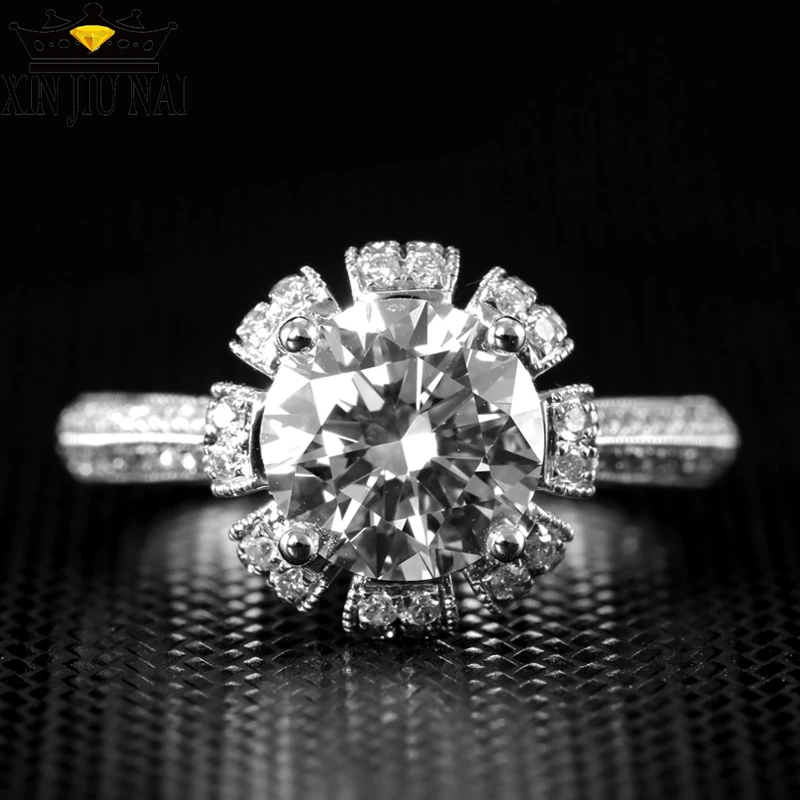 Хорошо Продаем белый кристалл 3CT AAA кубический цирконий свадебное кольцо Halo