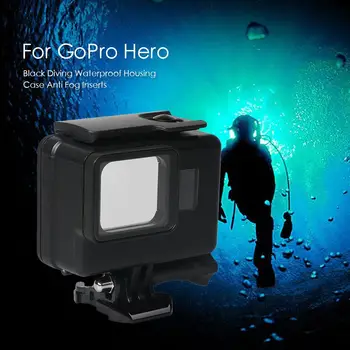 

Black Waterproof Protective Case Tempered Glass Double-layer Optical Coating Anti Fog Inserts for GoPro Hero 5 6 7 Black