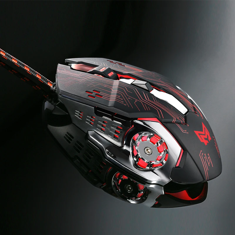 2 Anmck Silent Click USB Wired Gaming Mouse 6 Buttons 4800DPI Mute Optical Computer Mouse Gamer Mice for PC Laptop Notebook Game - Цвет: 2