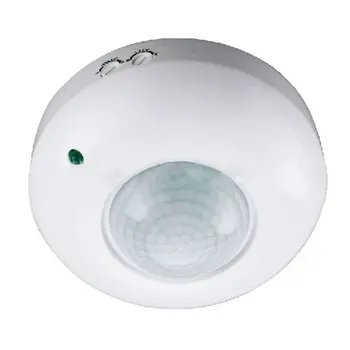 

Alarm Ceiling Led Round Mini White Body Induction Home Indoor Use Detector Infrared Motion Sensor Surface Mount Security Switch