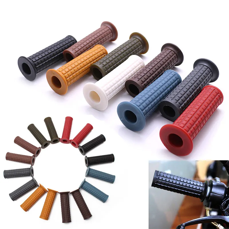 Мотоцикл 9 цветов Old School Ретро Винтаж резиновый брусочный конца рукоятки грипса на руль для Honda Triumph, Cafe Racer поплавок на заказ
