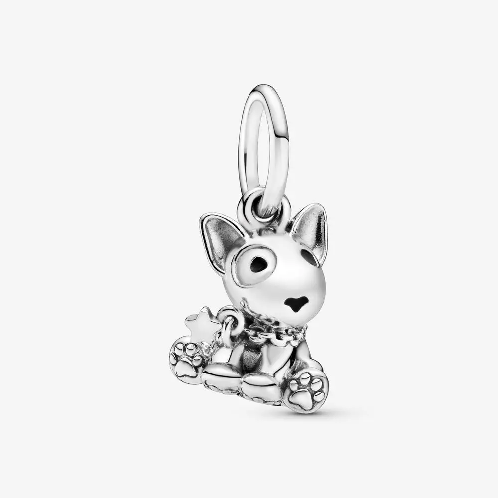 Vendita! 925 Sterling Silver Beads Fit Original Pandora Bracciali Bull Terrier Puppy Dog Ciondola Charm Donna Gioielli Di Moda Fai Da Te