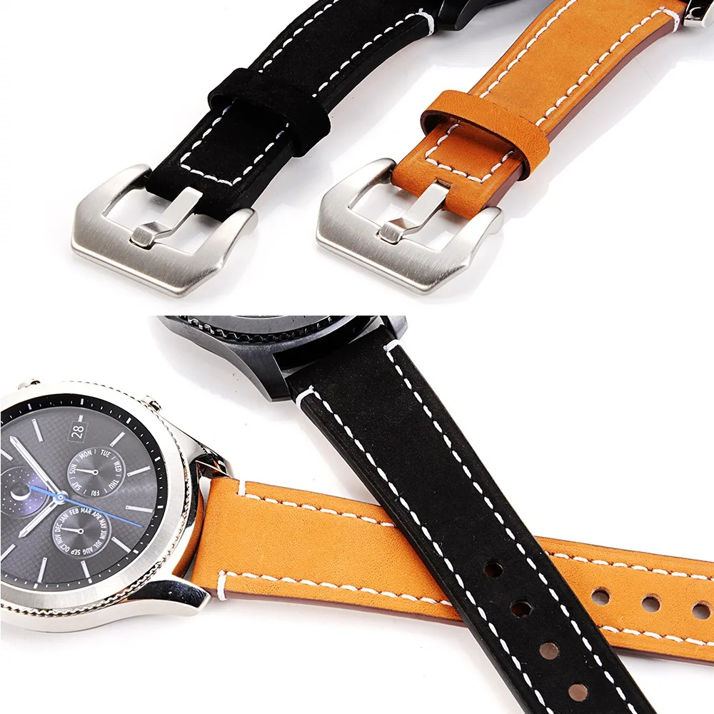 Кожаный ремешок для Samsung Galaxy Watch 46 мм браслет huawei watch gt 2/Galaxy S3 Classic Frontier 22 мм|Ремешки