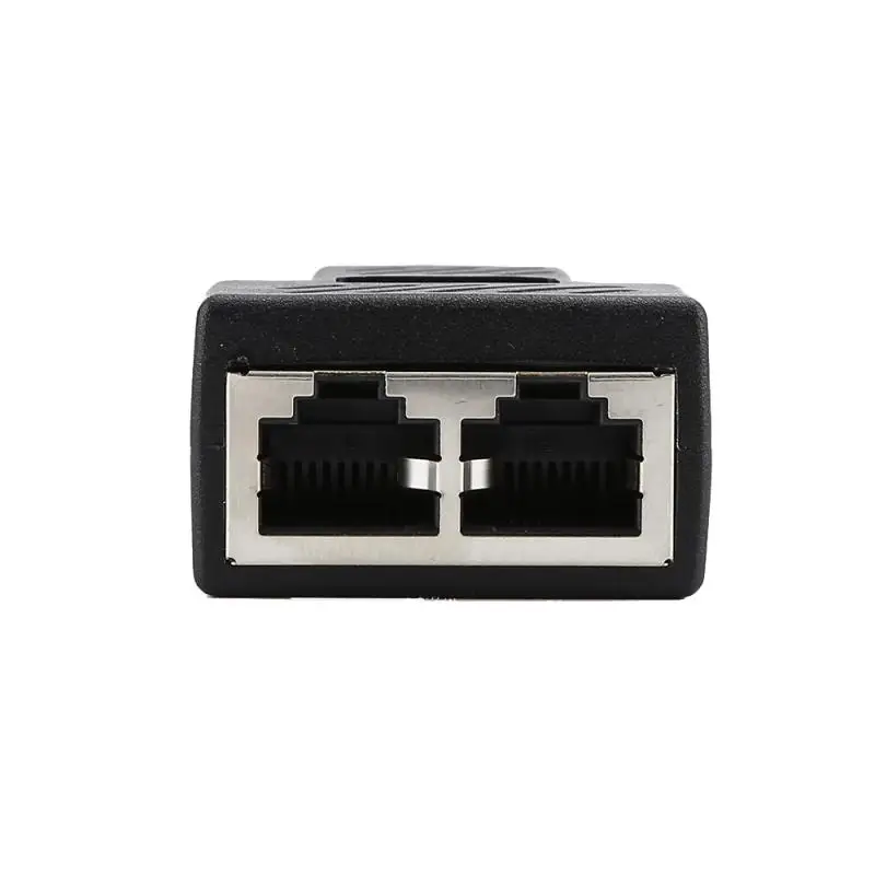 1 Pcs New Hight Quality Black 1 To 2 Ways LAN Ethernet Network Cable RJ45 Female Splitter Connector Adapter Rj45 Connector