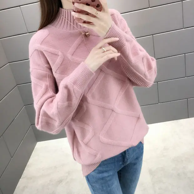 9318 new women's half high collar pullover, autumn and winter, new sweater, 50-2f, 3 rows, 3 shelves