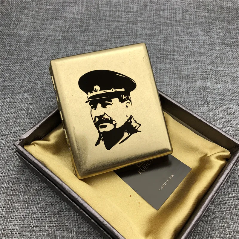 Новое поступление, медный портсигар Джозефа Сталина, старое серебро, цветные портсигар, держатели для курения, мужской подарок с подарочными коробками, Сталин