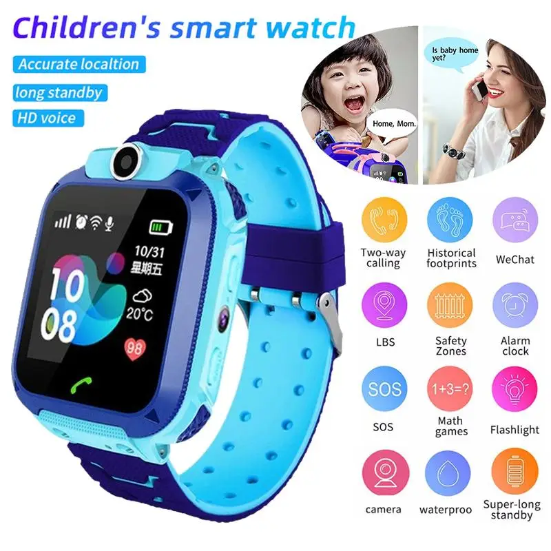 

Q12B Children's Smart Watch Phone Waterproof LBS Smartwatch Kids Positioning Call 2G SIM Card Remote Locator Watch Boys Girls