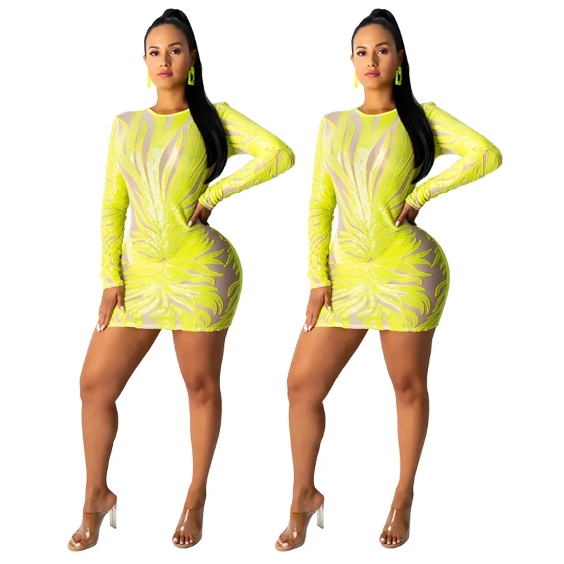 neon fitted dress