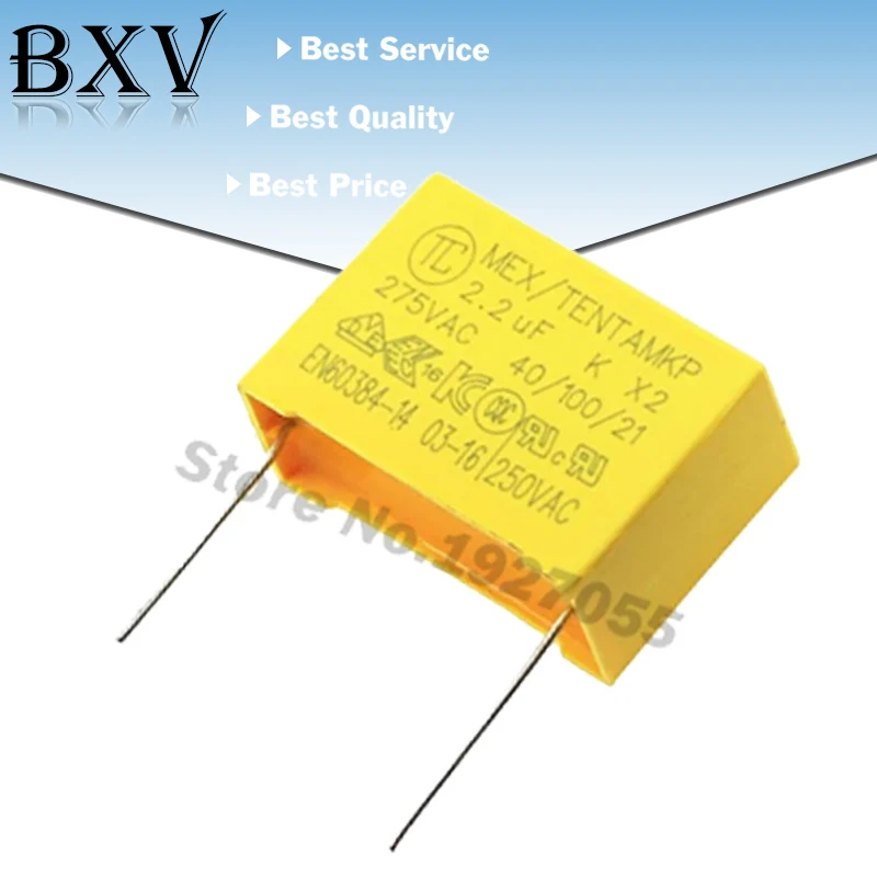 Polypropylene film capacitor 10PCS 275VAC Capacitor X2 Series 0.01UF ~ 2.2UF Polypropylene Film Capacitor New 10nf 100nf 150nf 200nf 680nf 470nf 1UF