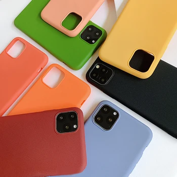 

LOVECOM Vibrant Solid Candy Phone Case For iPhone 11 Pro Max XR XS Max 6 6S 7 8 Plus X Frosted Soft TPU Phone Back Cover Coque