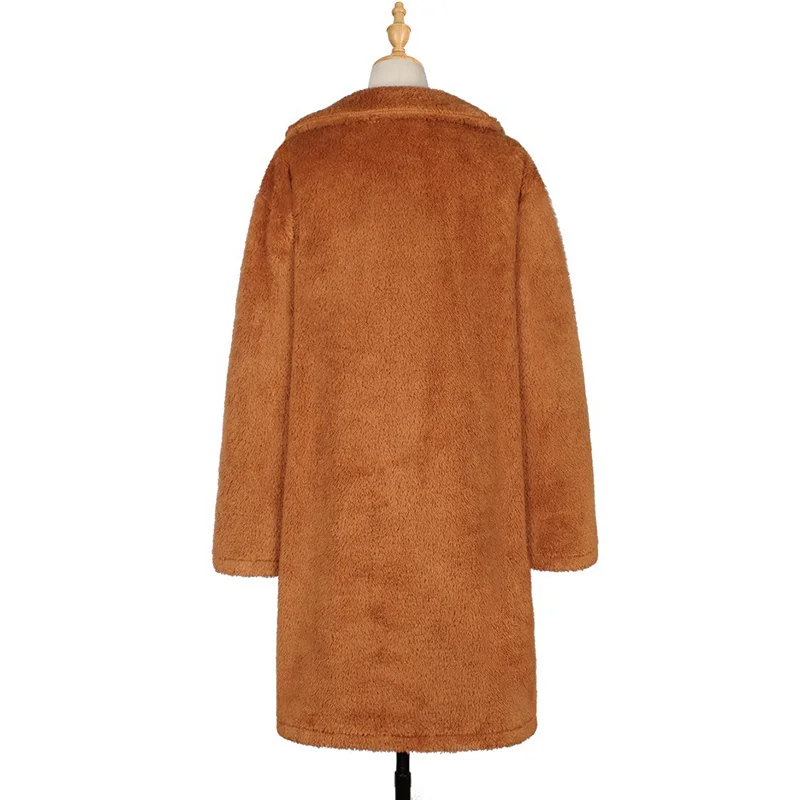 Belle Poque осень зима верблюжья лохматая теплая Женская куртка уличная одежда большого размера элегантные женские шубы из искусственного меха офисное меховое пальто