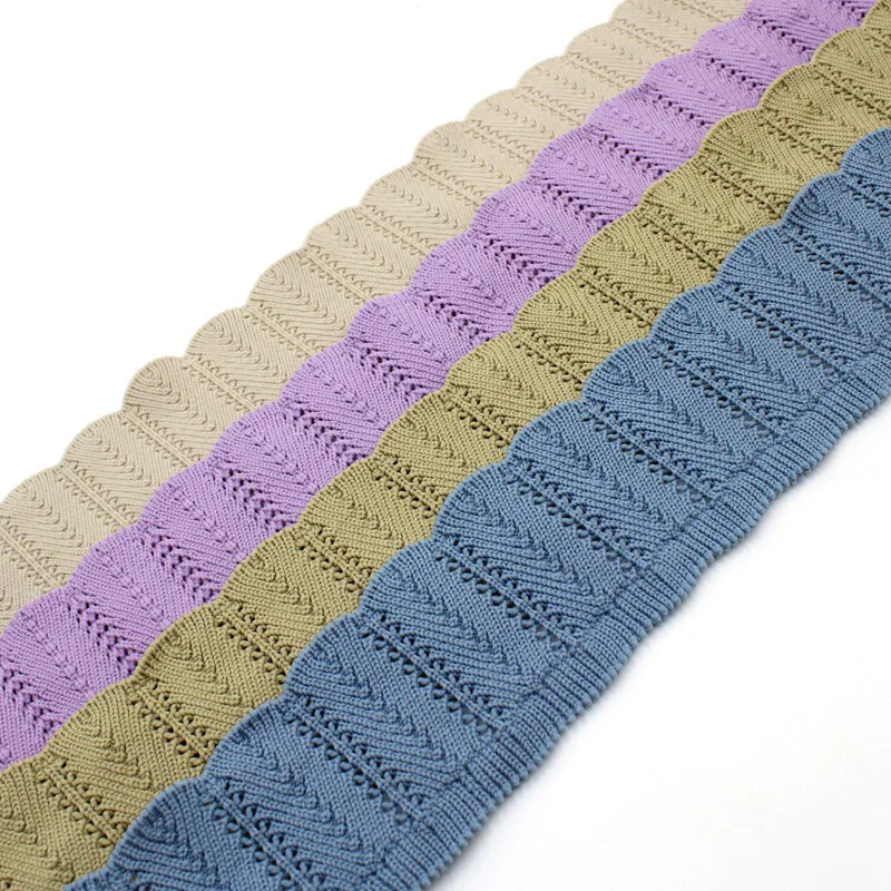 Зимняя трикотажная манжета из ткани полиэстера и спандекса для девочек, аксессуары для свитера KA18