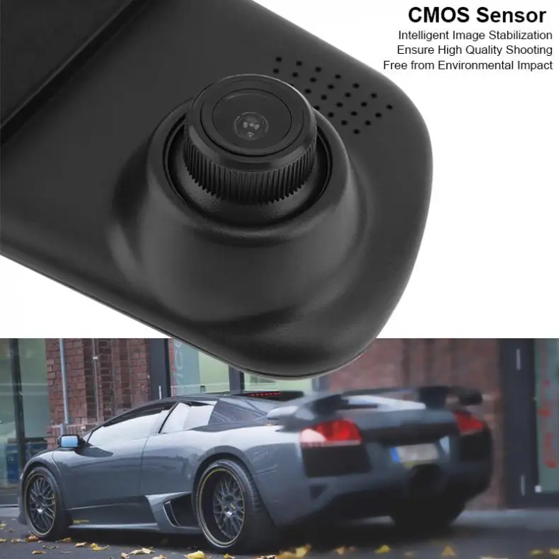 1080P Full HD зеркало заднего вида Автомобильный видеорегистратор Обнаружение