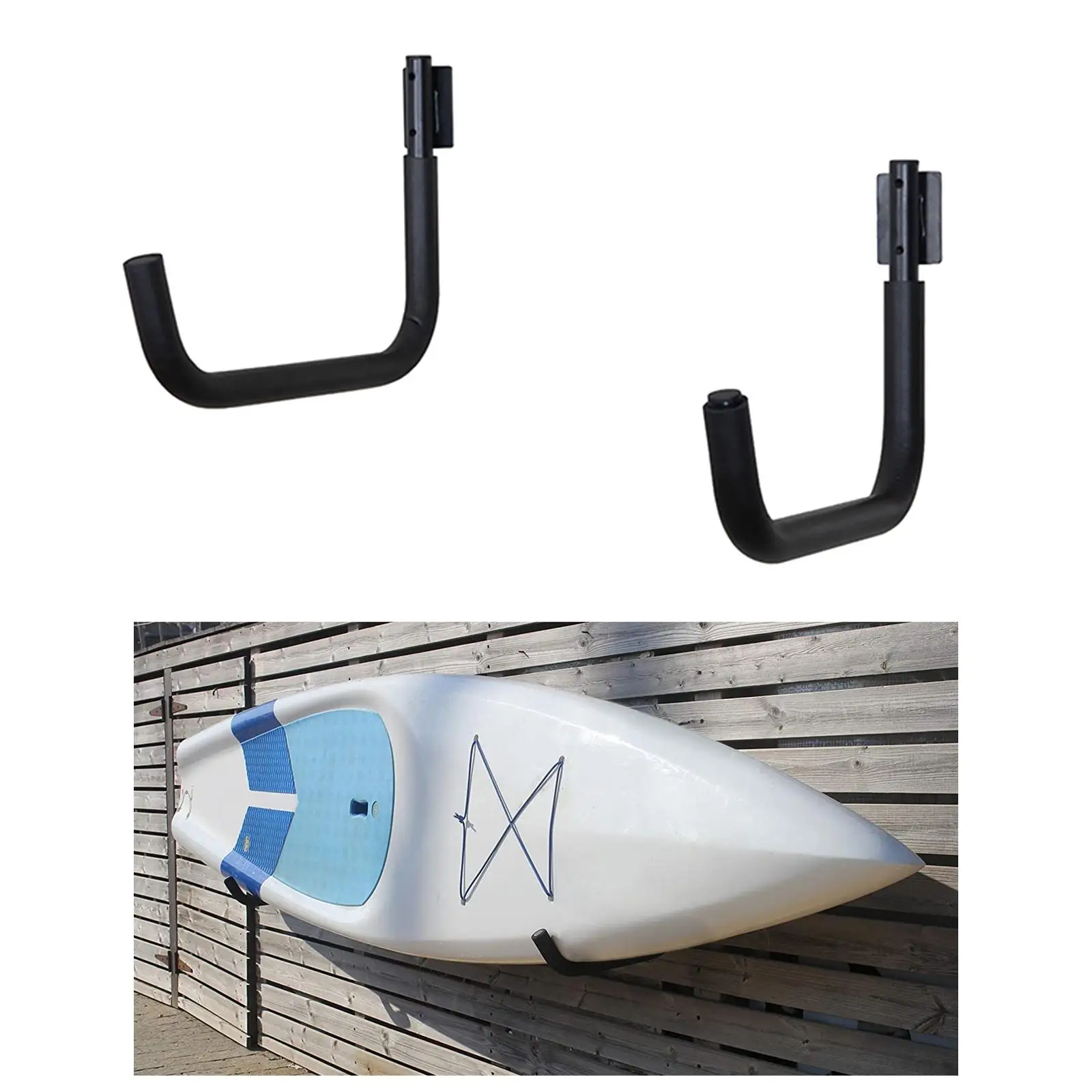 2 Pieces Kayak Storage Hooks Garage Canoe Carrier Rack Surfboard Wall