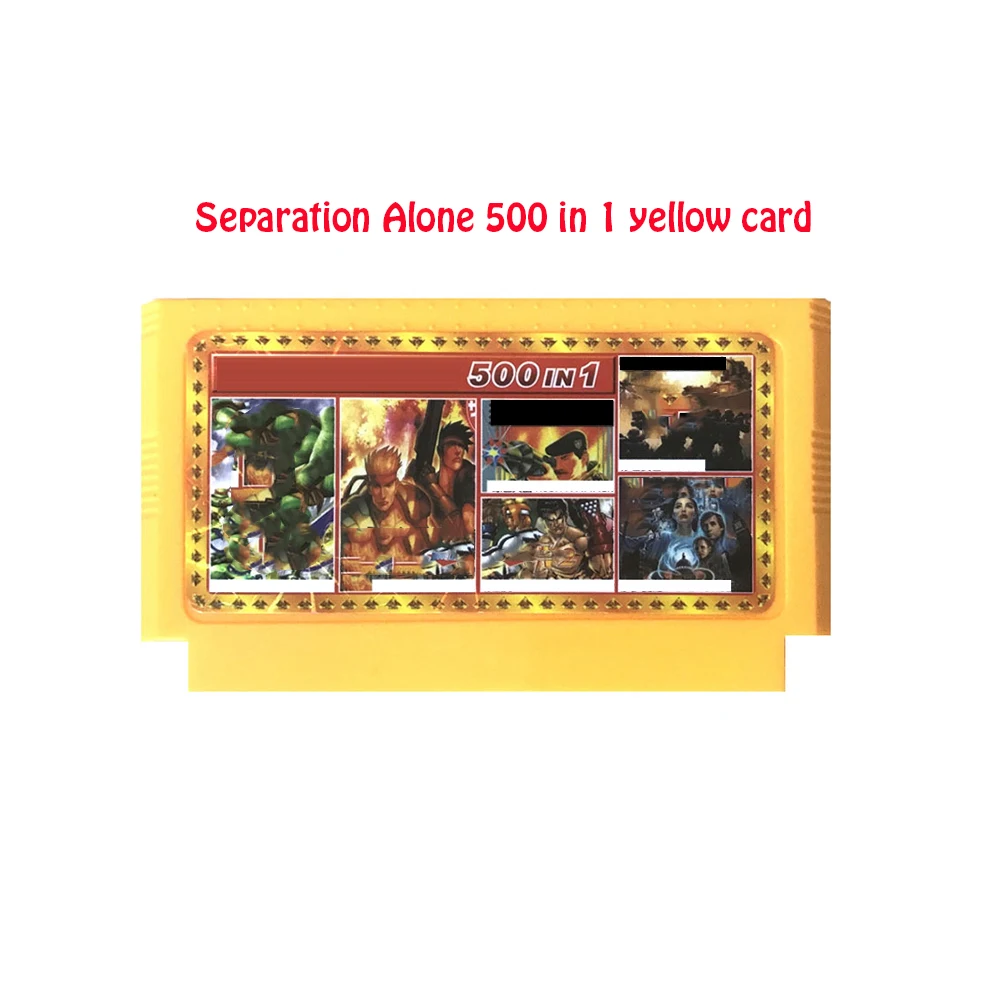 500 in 1 yellow card Лучший подарок ТВ Игры Видео игровая консоль av выход Ретро игры 632 в 1 портативные игровые плееры, люди, играющие rs35 - Цвет: 500 in 1 yellow card
