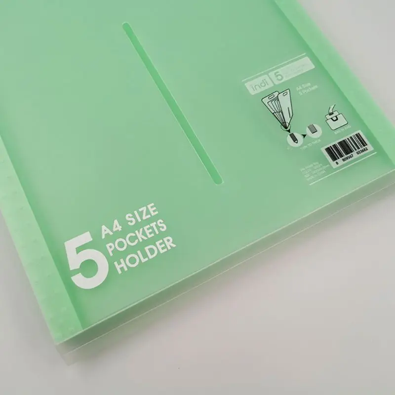 5 Grid Vertical Organ Bag Document File Folder Portable A4 Organizer Paper Hold