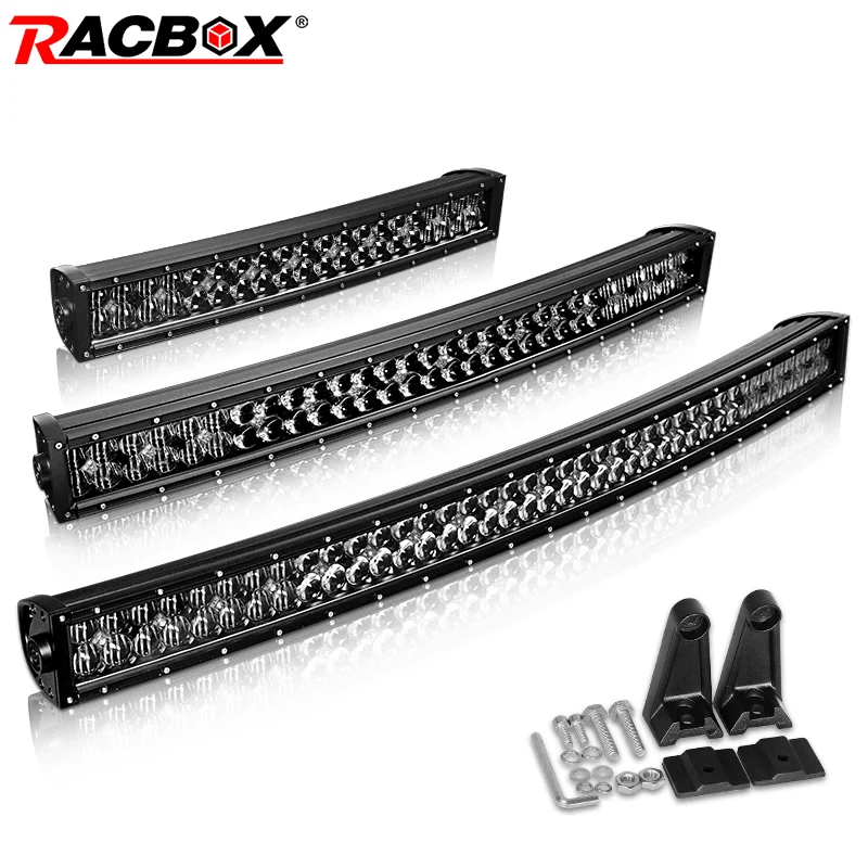 22" 32" 42"led Light Bar 5d Black Pearl Lens Double Row Curved Led Work