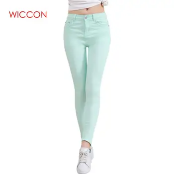 

2020 Spring New Fashion Women's High Waist Solid Pencil Pants Casual Long Length Trousers Mutil Color Female Skinny Pants