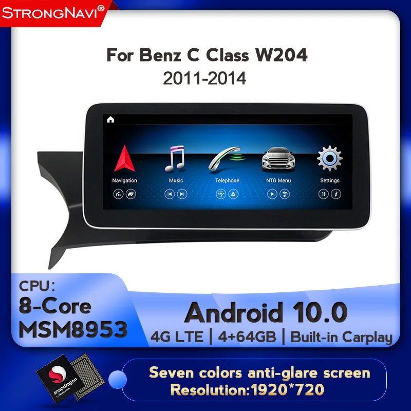4G lte Android 10 0 Авто радио gps навигация плеер для Mercedes benz C Class W204 2011-2013 NTG 4 5 + 64G WIFI BT IPS DSP |