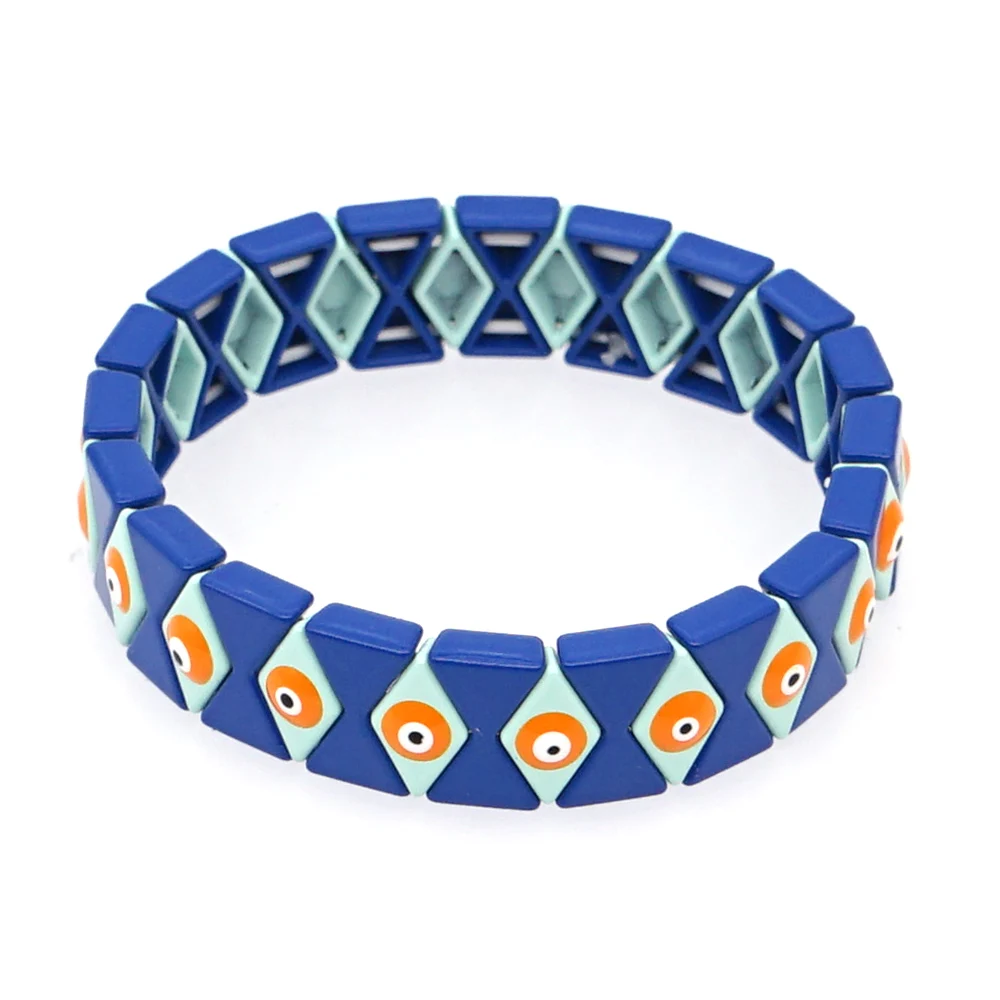 Shinus Ename плиточный браслет для мужчин от сглаза Pulsera Mujer Женская повязка ювелирные браслеты с турецким глазом Bileklik браслеты ручной работы