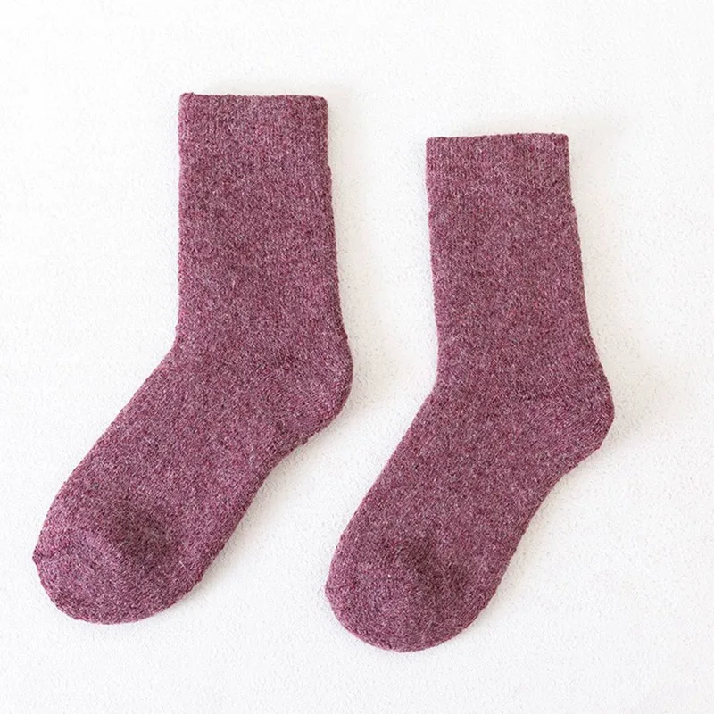 Зимние теплые забавные счастливые женские и мужские носки супер толстые однотонные носки шерстяные носки с изображением кролика против холодного снега
