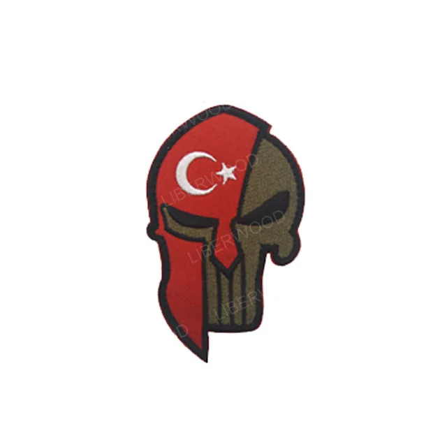Sparta Турция турка флаг из лоскутного топа с вышивкой полицейский участок TR Турецкая Военная Тактическая Сумка, сумка на плечо, нарукавная Нашивка Патч Аппликация - Цвет: Sparta