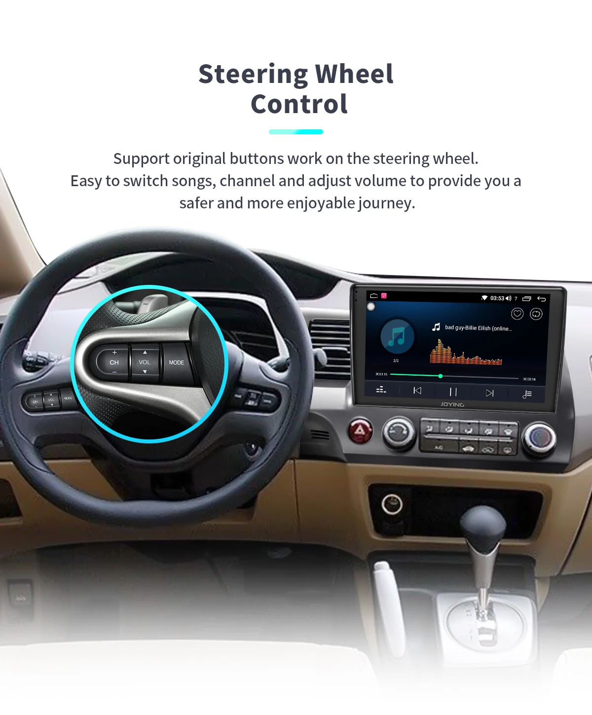 Android автомобильное головное устройство стерео для Honda Civic 2006 2007 2008 2009 2010 2011 Автомобильный gps Видео мультимедийный плеер 10,1 ''с CarPlay