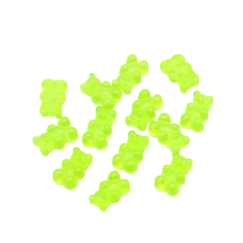50 шт. 17x11 мм Смешанная прозрачная смола медведь кабошоны украшения ремесла украшения для скрапбукинга Diy аксессуары - Цвет: Green