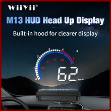 GEYIREN Auto hud M13 obd hud display windschutzscheibe projektor temperatur hud display auto auto elektronik Überdrehzahl Warnung System