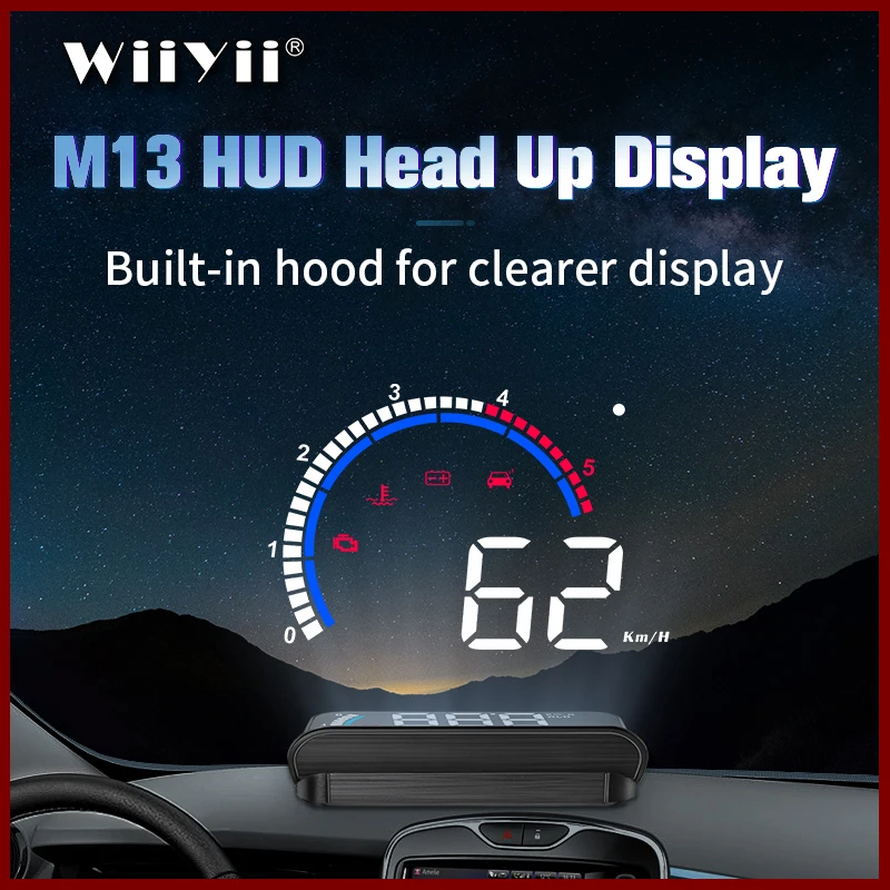 Автомобильный проектор на лобовое стекло GEYIREN дисплей hud M13 с отображением