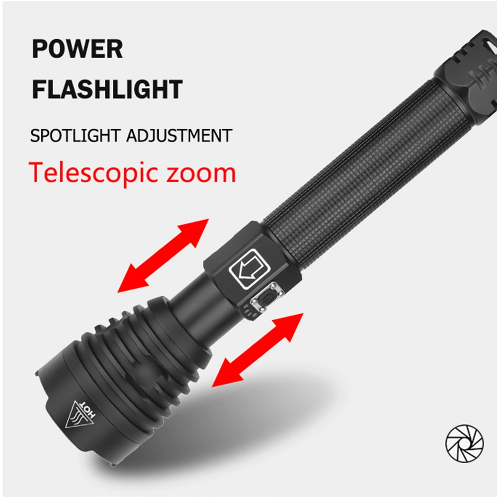 Супер яркий XHP90/70 2 светодиодный фонарик супер мощный фонарь USB Zoom лампа 18650 26650