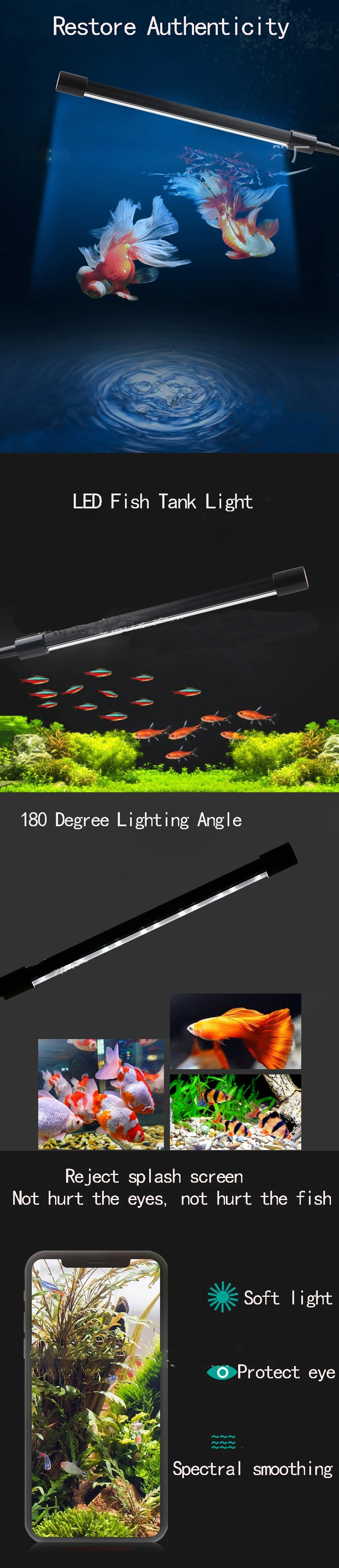 Led Fish Tank Light Aquarium Light Plant Grow Light night fishing light Underwater Light LED Ocean Light best underwater boat lights