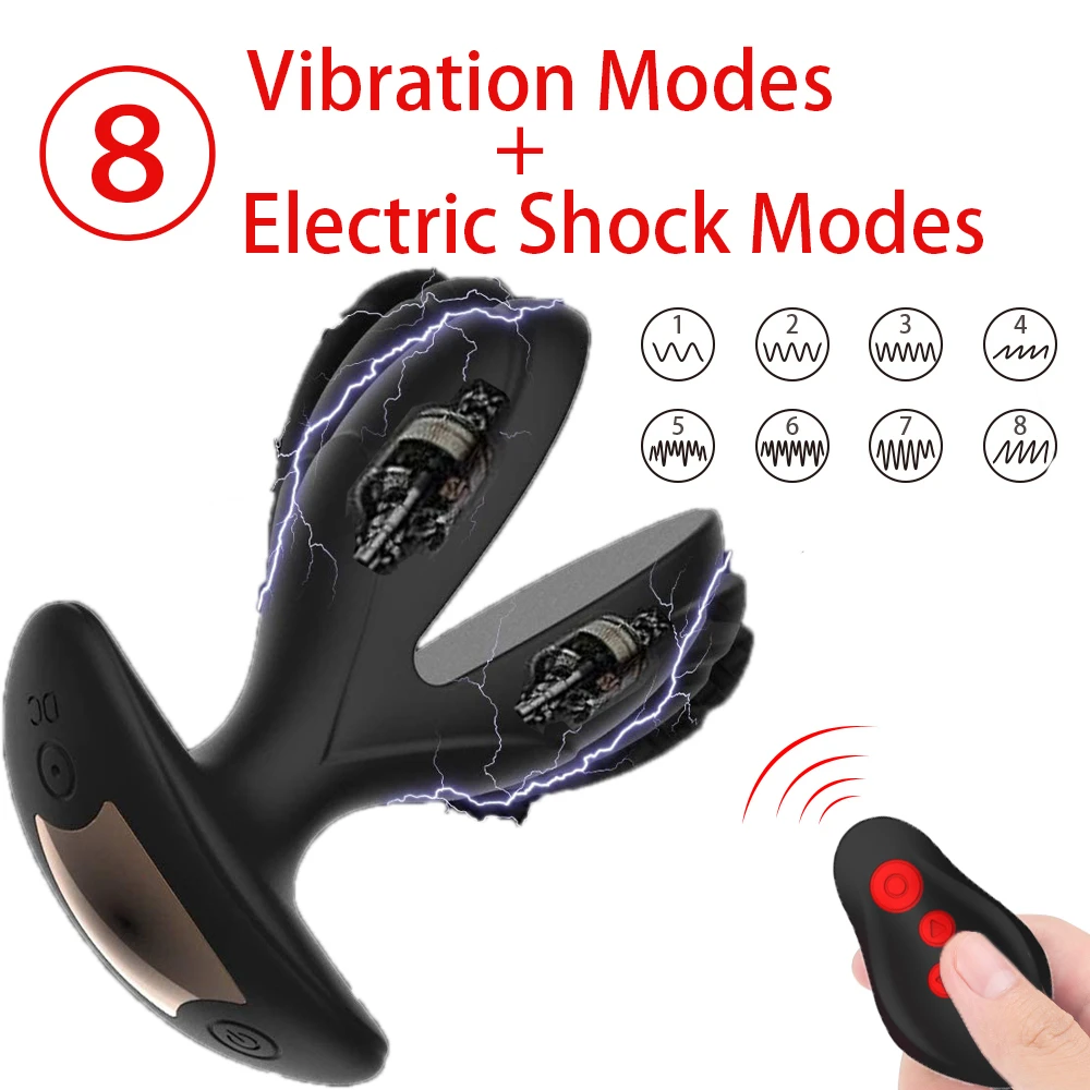 Electric Shock Prostate Massager With Wireless Remote Anal Plug_voghion.com
