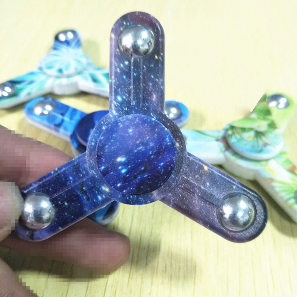 Камуфляж звездное небо Tri-Spinner малыш сжимающий ручной Спиннер для пальца, гироскоп аутизм снятие стресса игрушки для детей и взрослых подарок