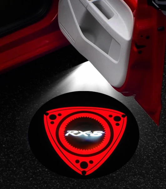 2 шт. для MAZDA RX-8 6 3 8 CX9 A8 RUIYI ATENZA MVP MAZDA Логотип проектор теневая лампа Добро пожаловать светильник RX-8 эмблема ротора значок светильник - Испускаемый цвет: RX-8 RED