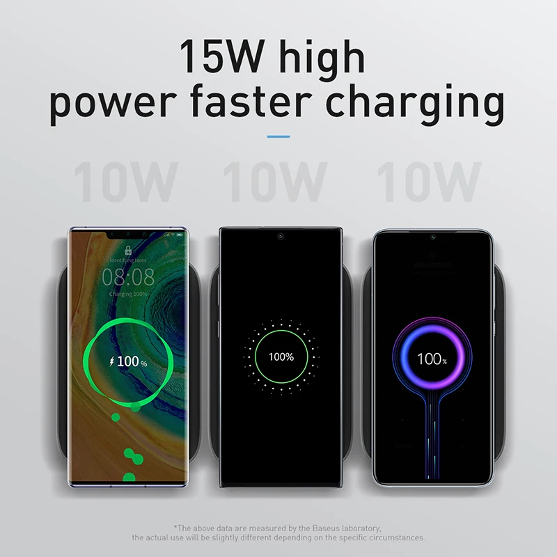 Беспроводное зарядное устройство Baseus 15 Вт Qi для iPhone 11 Pro X XS Samsung S20 S10 S9 S8 быстрая