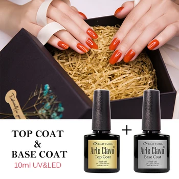 

Arte Clavo 10ml Base Top Coat Gel Polish Dry By UV LED Lamp Long Lasting Varnish Soak Off Gel Nail DIY Design Gel Nail Art