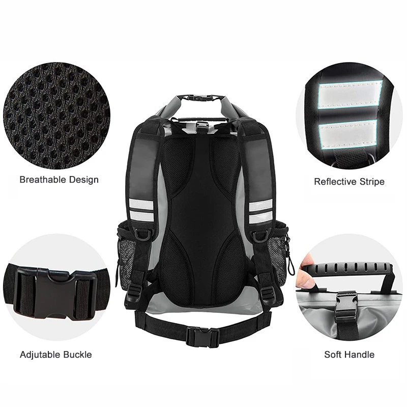 Outdoor Camp Backpack Waterproof River Bag Bucket Fishing Drybag Swim Travel Bag Trekking Hiking Backpack PVC Kayak Boat Bag Men