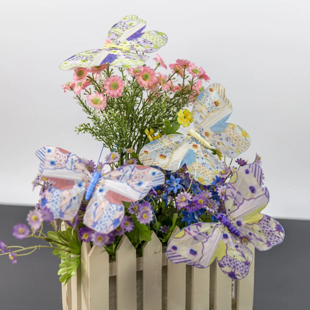 Simulacióncon Plumas Pintadas Decorazione Di Mariposas Pila Decorazione Di Terraza E Talcón Decorazione Del Giardino Farfalla