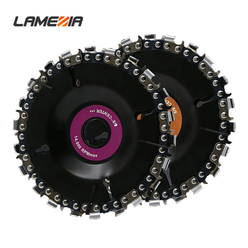 Black Disc 4 Inch Grinding Chain Tray Angle Grinder Sprocket Wood Carving Plate Woodworking Saw Blade Cutting Mill Wheel