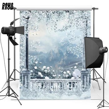 

DAWNKNOW Mountain Flower Vinyl Photography Background For Baby Snowfield Photo Shoot Backdrop For Christmas Photo Studio L890