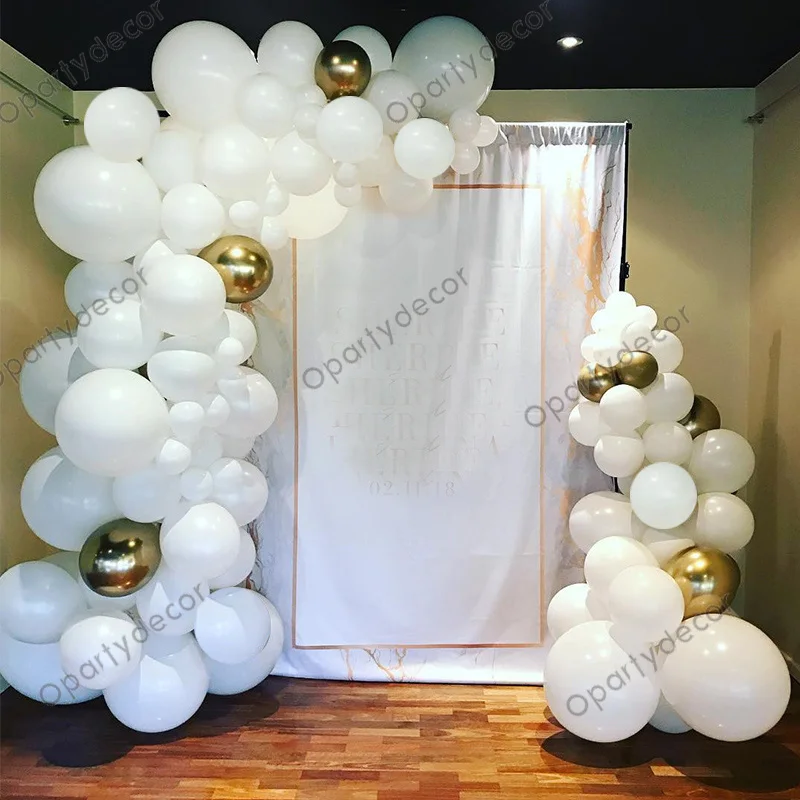 

138Pcs Balloons Garland Kit Kid Adult Happy Birthday White Wedding Party Decorations Balloon Arch Chrome Gold Globos Baby Shower