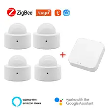 Tuya Motion Sensor Smart Human Body Sensor Body Movement Wireless ZigBee Wifi Gateway Hub Built In Battery Passive Infrared