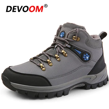 

2019 Winter Hiking Shoes Men Outdoor Climbing Sport Shoes Waterproof Trekking Shoes Men Footwear Mountain Tactical Boots Fur 48