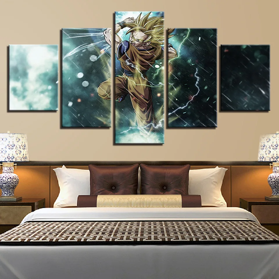 Dragon Ball плакаты на стену изображения для Гостиная картины 5 штук Son Goku Saiyan аниме