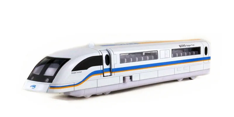Синий 1/87 высокая имитация Maglev поезд сплав модель игрушечный автомобиль высокоскоростной рельсовый звуковой светильник вытяните назад игрушки для детей - Цвет: Синий