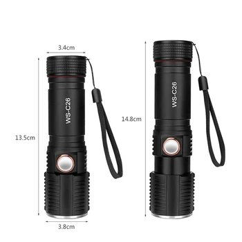 

XANES WS-C26 T6 3Modes USB Rechargeable LED Flashlight Outdoor Zoomable 18650/26650/AAA Camping Lantern Lamp Torch Spotlights