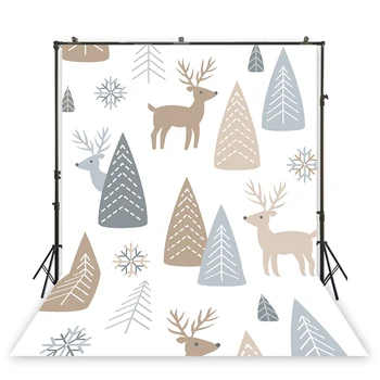 

HUAYI art fabric backdrop cartoon stick figure background animal photo photography children birthday party decoration XT-7009