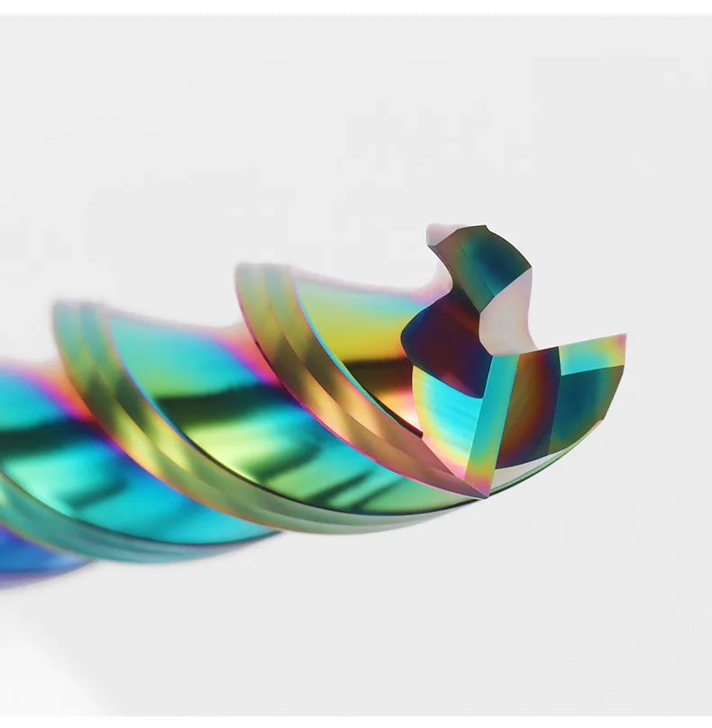 Colorful End Mill Aluminium HRC55 3F Milling Cutter Acrylic Wood Copper Plastic Cutting Tool CNC Maching Milling Tools Endmils